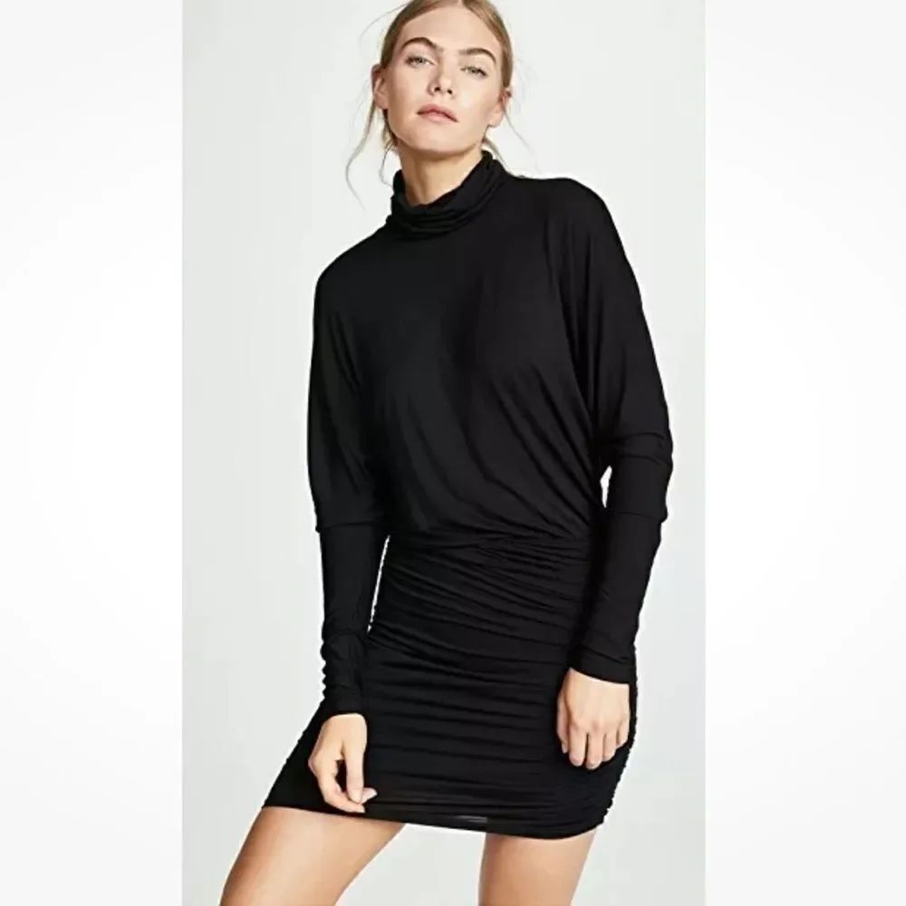 Veronica Beard Ruched Jersey Turtleneck Dress
